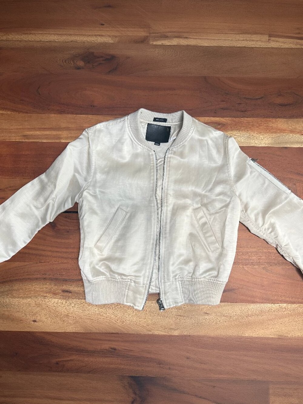 R13 - Shrunken Flight Bomber Jacket - Oyster - Medium - Excellent Condition